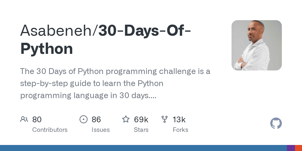 GitHub social card for Asabeneh/30-Days-Of-Python