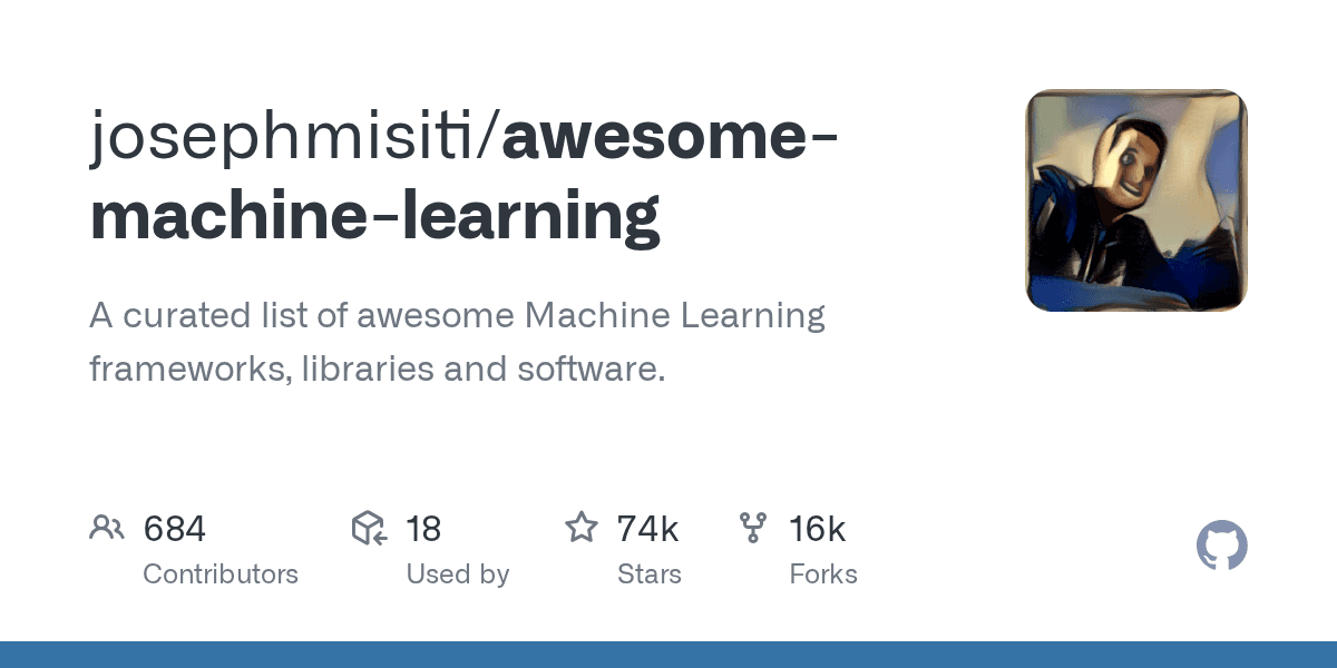 GitHub social card for josephmisiti/awesome-machine-learning